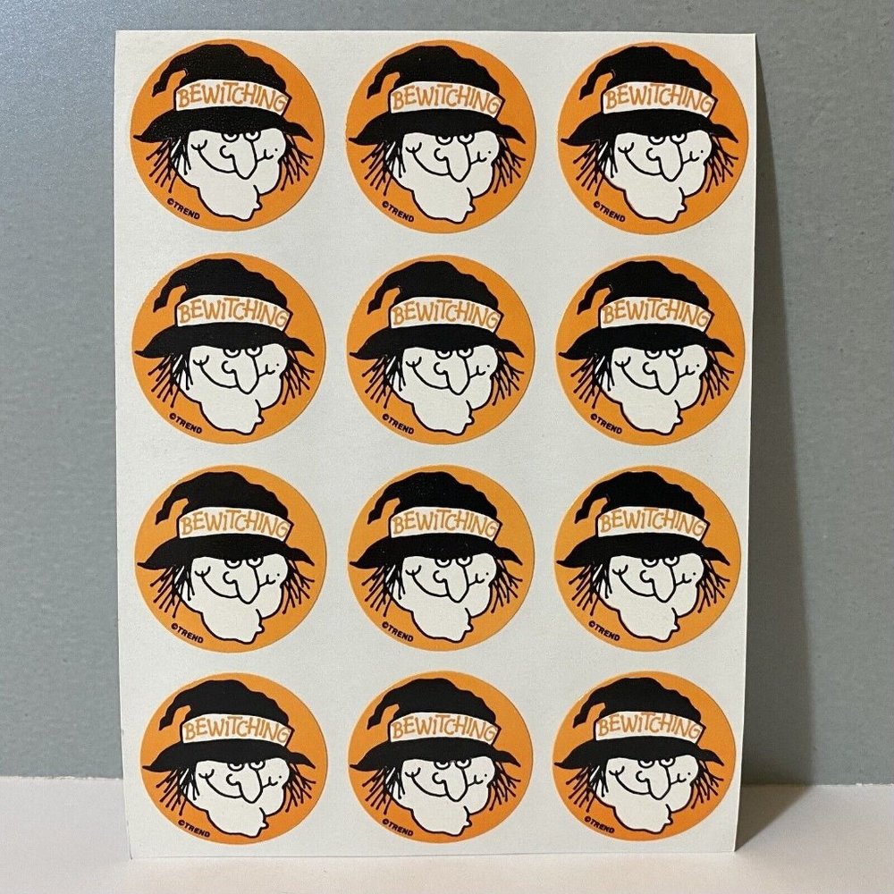Vintage Trend Halloween Witch Scratch ‘N Sniff  Licorice Stickers - Glossy